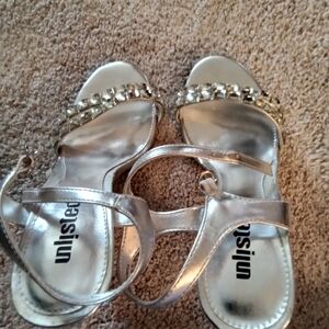Unlisted Silver Sandals with Rhinestone Details
